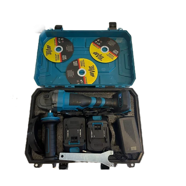 Amoladora Radial Yofidra (Incluye cargador, 2 baterías y 3 discos de corte)