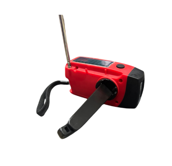 Linterna de Emergencia con Radio AM/FM/WB, Power Bank, Carga USB, Solar y Dinamo