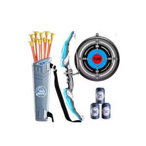 Set de arco con flechas de ventosa y diana para niños