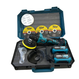 Radial Pulidora y Lijadora (Incluye 2 baterías, cargador y accesorios)