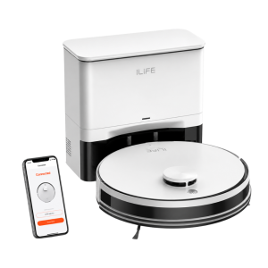 Robot aspirador inteligente con base de autovaciado